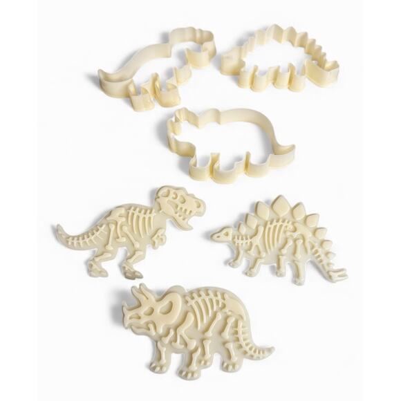 Dino Fossil Cookie Cutters with Fossil Stamps Plastic - Picture 1 of 6